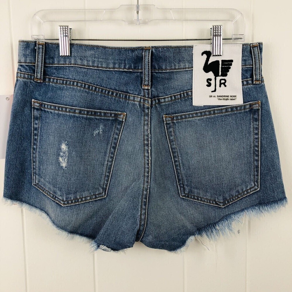 Free People Blue Jean Shorts with Orange Accents - Picture 6 of 11